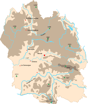 Carte de la Lozère
